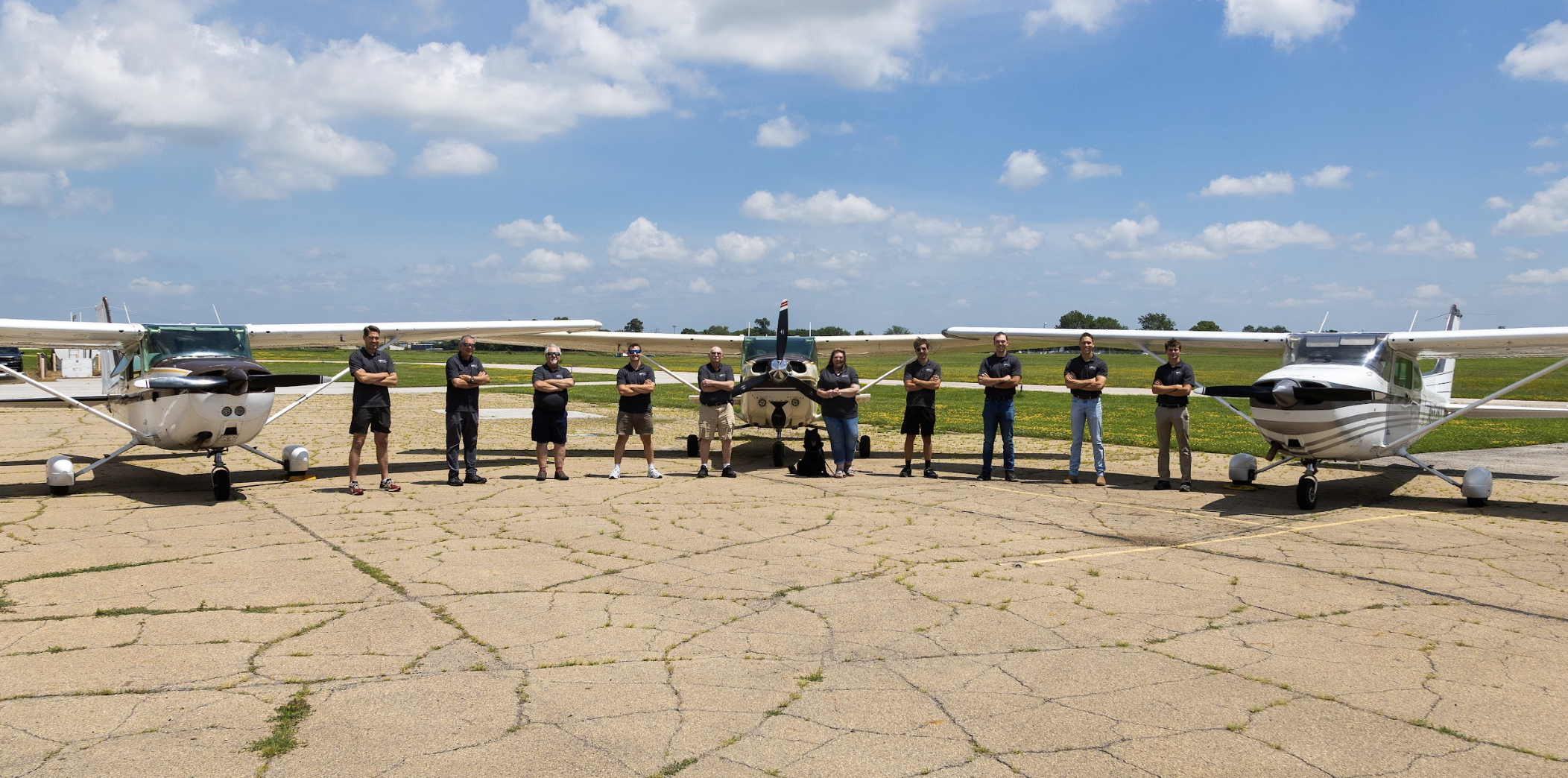 Hap's staff photo with planes on each side